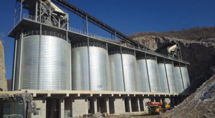 Calcined petroleum coke storage silo