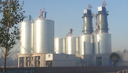 Six concrete bottom limestone storage silos in China