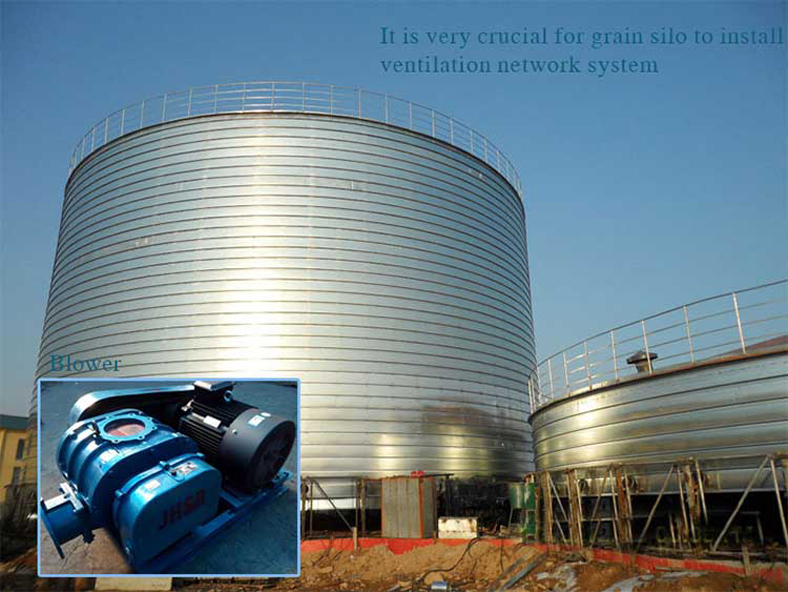 venlation of grain silo